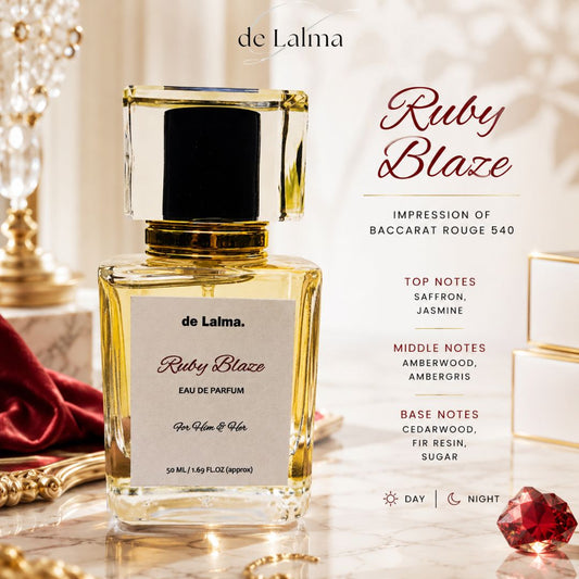 Ruby Blaze by de Lalma | Impression of Baccarat Rouge 540 by Francis Maison Kurkjian